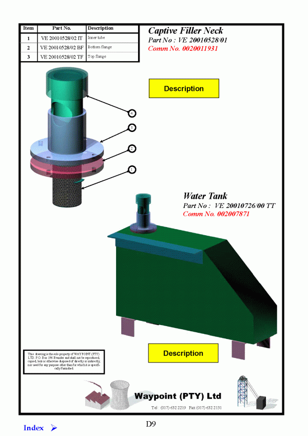 Captive Filler Neck and Water Tank