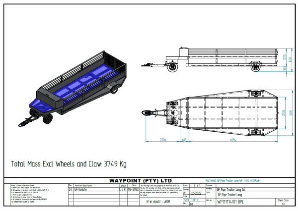 GP Pipe Trailer Long